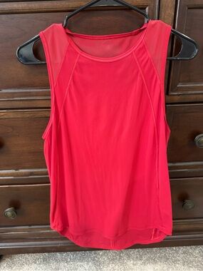 lululemon athletica Bright Red Lightweight Mesh-Panel Tank